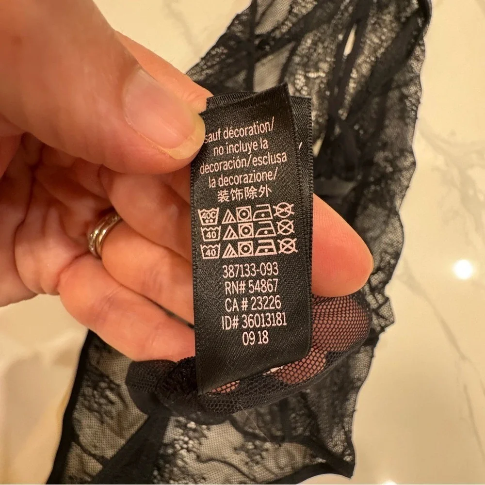Victoria's Secret Teddy Lace Sheer Halter Small Black Women's